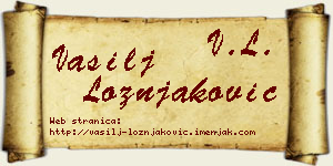 Vasilj Ložnjaković vizit kartica